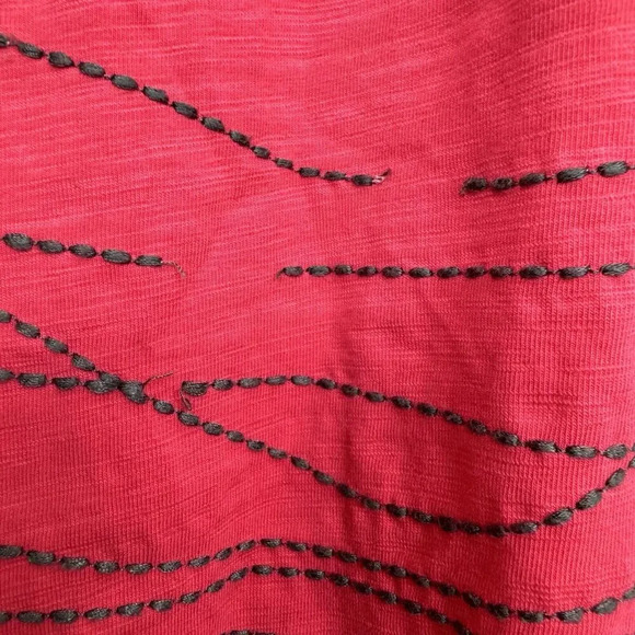 Boden Bea Embroidered Midi Boho Western Dress Size 8R Fuchsia Short Sleeves FLAW - Picture 7 of 9